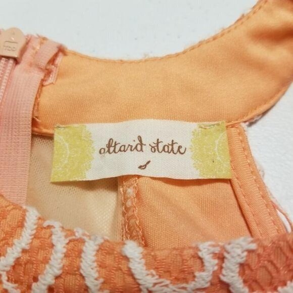 Altar'd State S Orange crochet Mini dress Cottagecore Bohemian peasant - Picture 3 of 12